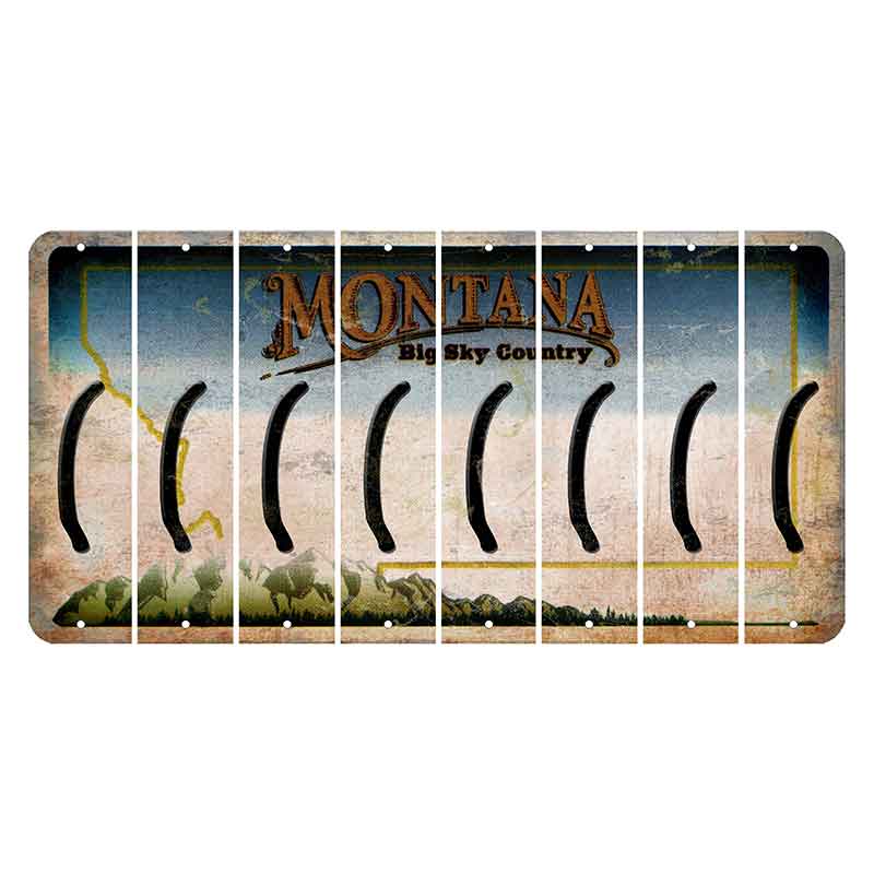 Montana Big Sky Country Cut License Plate Strips (Set of 8) Parenthesis - Left