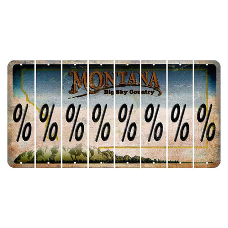 Montana Big Sky Country Cut License Plate Strips (Set of 8) Percent Sign