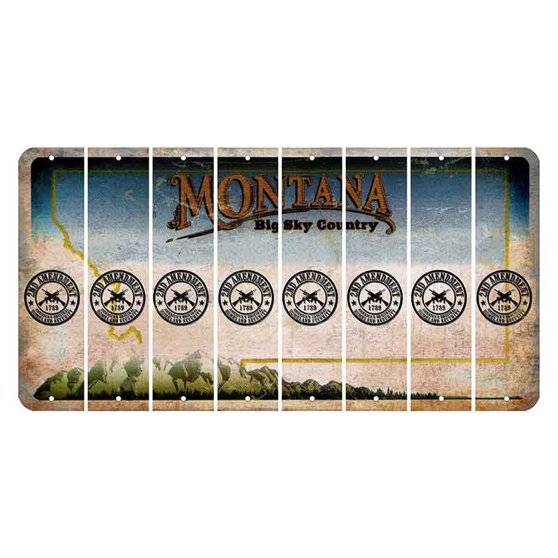 Montana Big Sky Country Cut License Plate Strips (Set of 8) 2nd Amendment