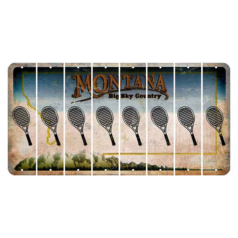 Montana Big Sky Country Cut License Plate Strips (Set of 8) Tennis Racket