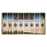 Montana Big Sky Country Cut License Plate Strips (Set of 8) Pot Leaf