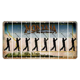 Montana Big Sky Country Cut License Plate Strips (Set of 8) Male Golfer