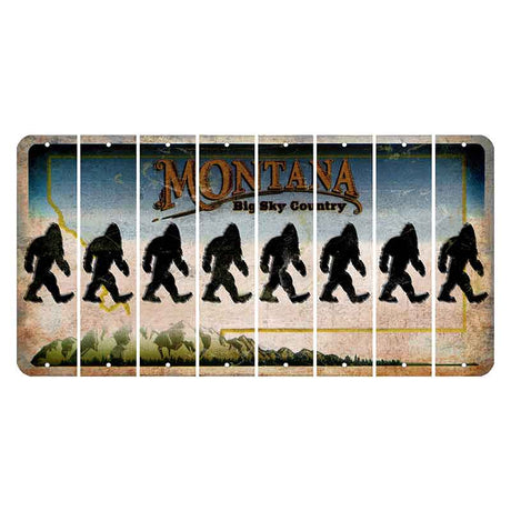 Montana Big Sky Country Cut License Plate Strips (Set of 8) Bigfoot