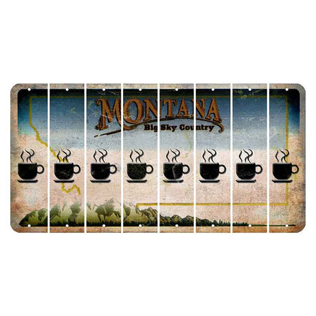 Montana Big Sky Country Cut License Plate Strips (Set of 8) Coffee Mug