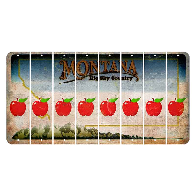 Montana Big Sky Country Cut License Plate Strips (Set of 8) Apple