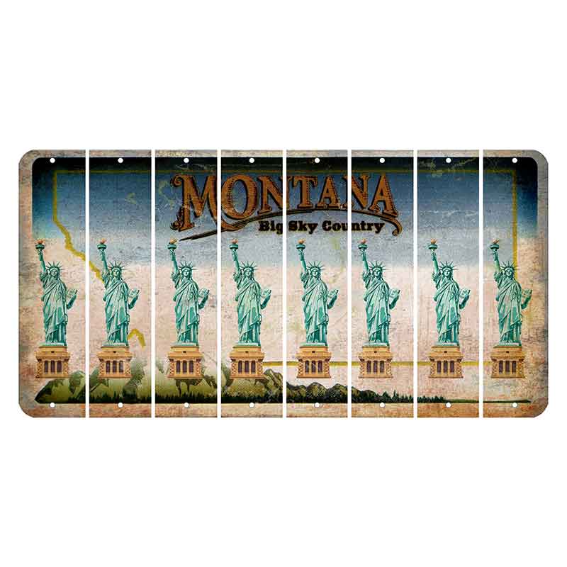 Montana Big Sky Country Cut License Plate Strips (Set of 8) Statue of Liberty