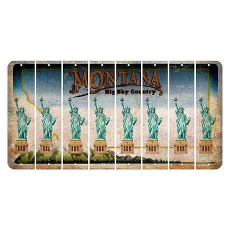 Montana Big Sky Country Cut License Plate Strips (Set of 8) Statue of Liberty