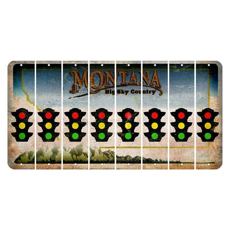 Montana Big Sky Country Cut License Plate Strips (Set of 8) Traffic Light