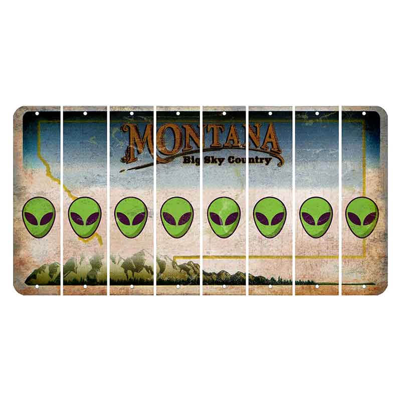 Montana Big Sky Country Cut License Plate Strips (Set of 8) Alien