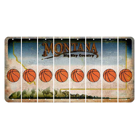 Montana Big Sky Country Cut License Plate Strips (Set of 8) Basketball