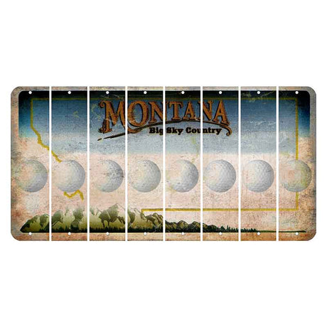 Montana Big Sky Country Cut License Plate Strips (Set of 8) Golfball