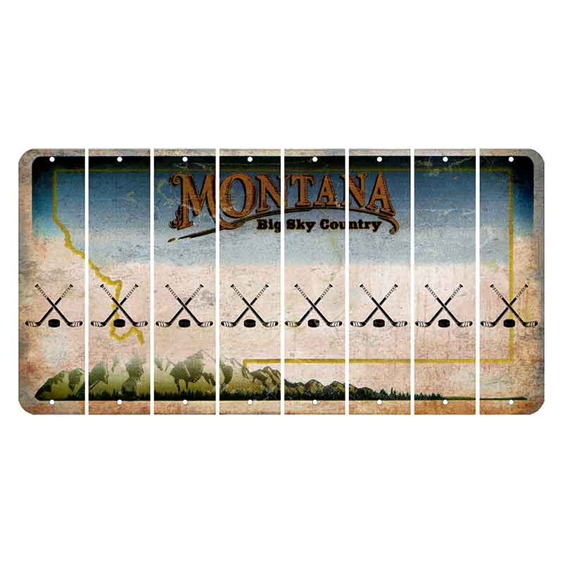 Montana Big Sky Country Cut License Plate Strips (Set of 8) Hockey