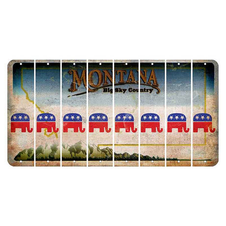 Montana Big Sky Country Cut License Plate Strips (Set of 8) Republican