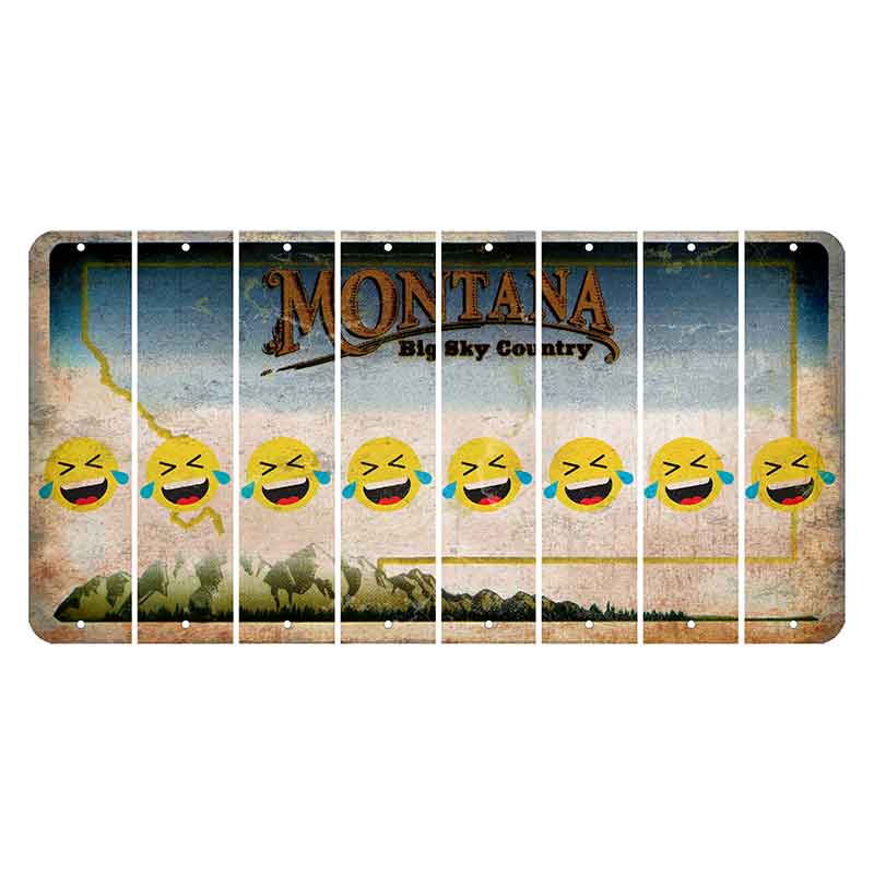 Montana Big Sky Country Cut License Plate Strips (Set of 8) Emoji - Laughing