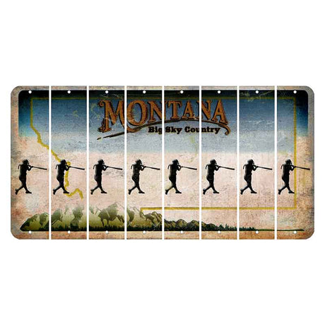 Montana Big Sky Country Cut License Plate Strips (Set of 8) Softball Batter