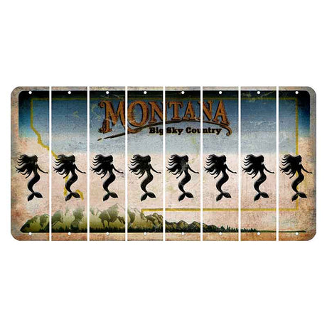 Montana Big Sky Country Cut License Plate Strips (Set of 8) Mermaid