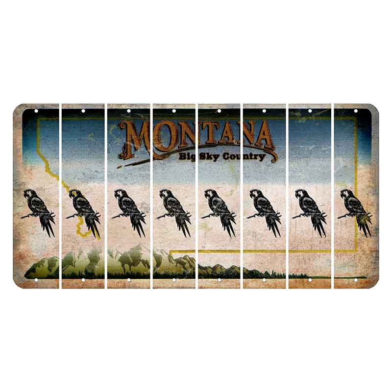 Montana Big Sky Country Cut License Plate Strips (Set of 8) Parrot