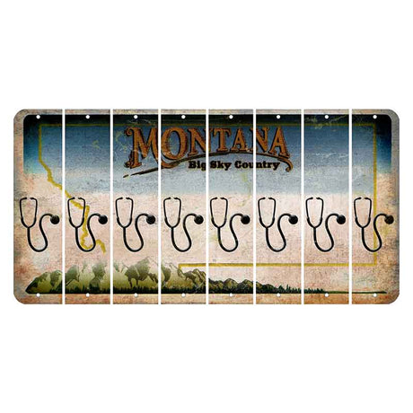 Montana Big Sky Country Cut License Plate Strips (Set of 8) Stethoscope