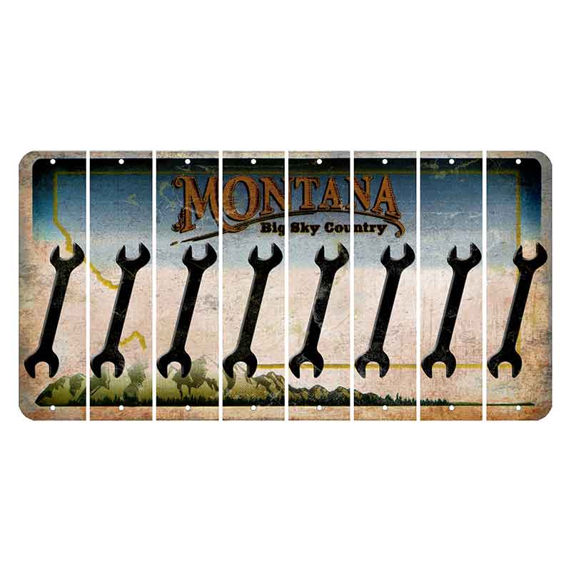 Montana Big Sky Country Cut License Plate Strips (Set of 8) Wrench