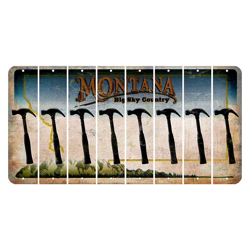 Montana Big Sky Country Cut License Plate Strips (Set of 8) Hammer