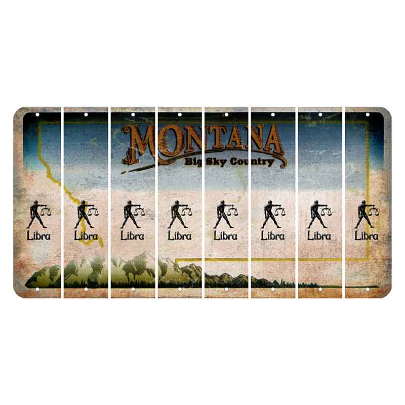 Montana Big Sky Country Cut License Plate Strips (Set of 8) Zodiac Sign - Libra