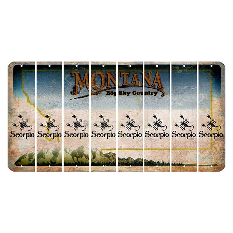 Montana Big Sky Country Cut License Plate Strips (Set of 8) Zodiac Sign - Scorpio