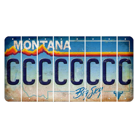 Montana Big Sky Cut License Plate Strips (Set of 8) C