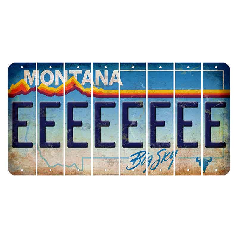 Montana Big Sky Cut License Plate Strips (Set of 8) E