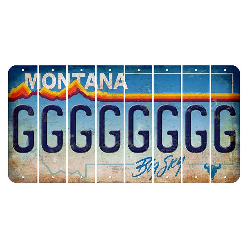 Montana Big Sky Cut License Plate Strips (Set of 8) G