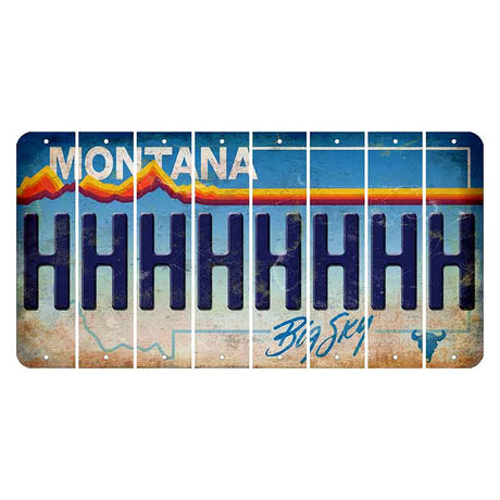 Montana Big Sky Cut License Plate Strips (Set of 8) H