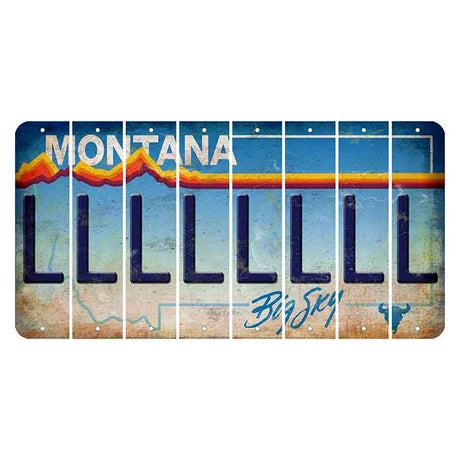 Montana Big Sky Cut License Plate Strips (Set of 8) L