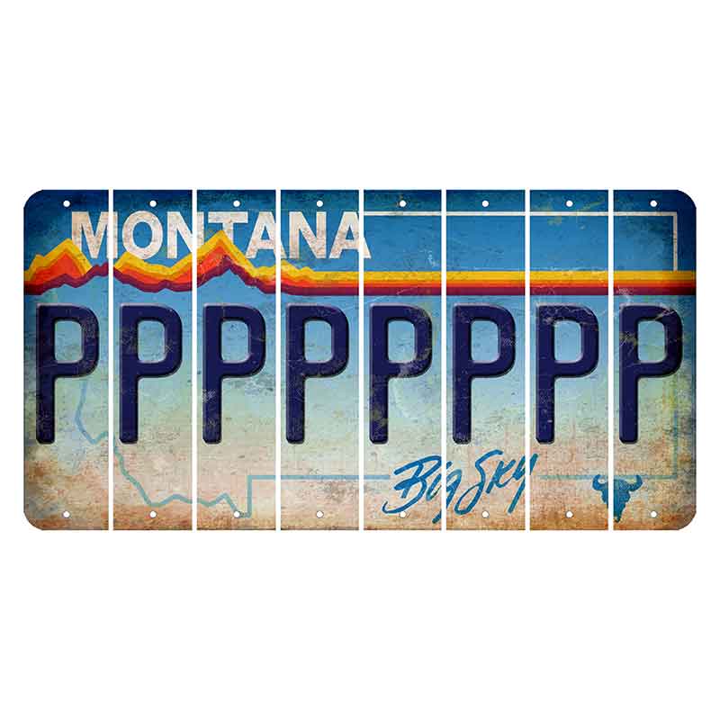 Montana Big Sky Cut License Plate Strips (Set of 8) P