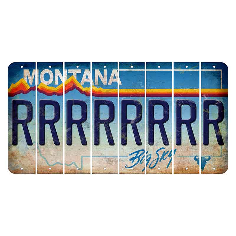 Montana Big Sky Cut License Plate Strips (Set of 8) R