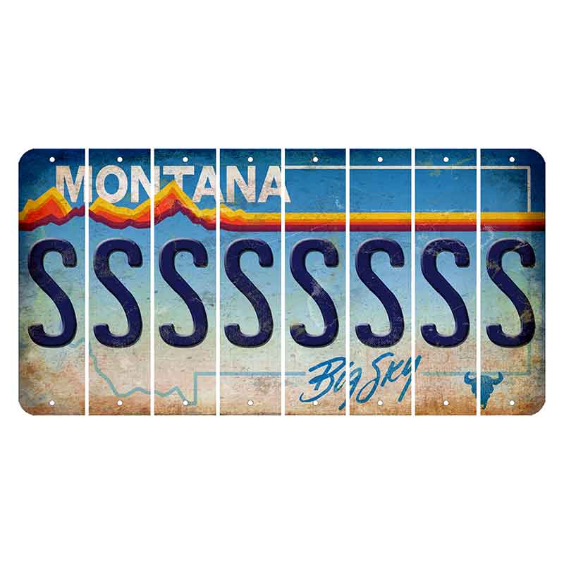 Montana Big Sky Cut License Plate Strips (Set of 8) S