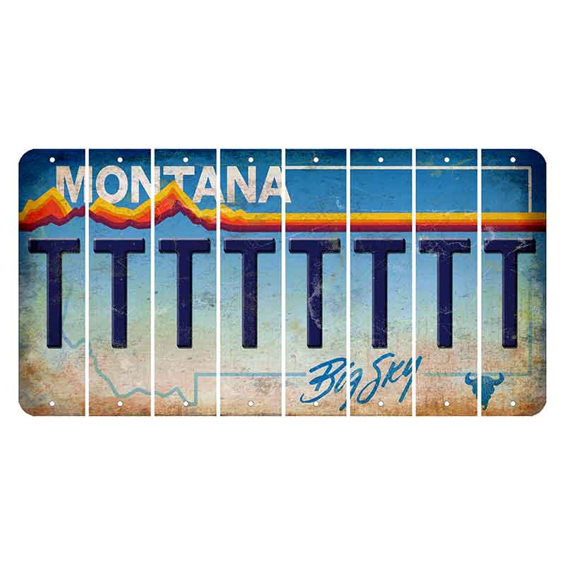 Montana Big Sky Cut License Plate Strips (Set of 8) T