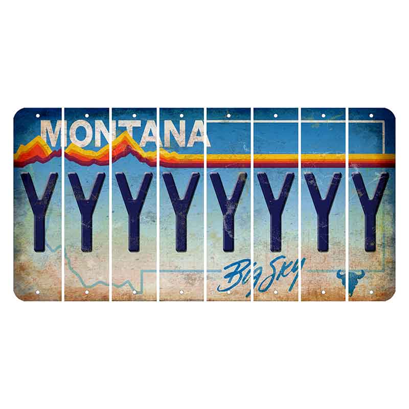 Montana Big Sky Cut License Plate Strips (Set of 8) Y