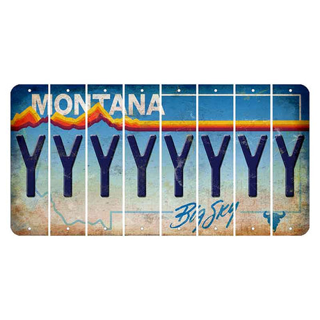 Montana Big Sky Cut License Plate Strips (Set of 8) Y