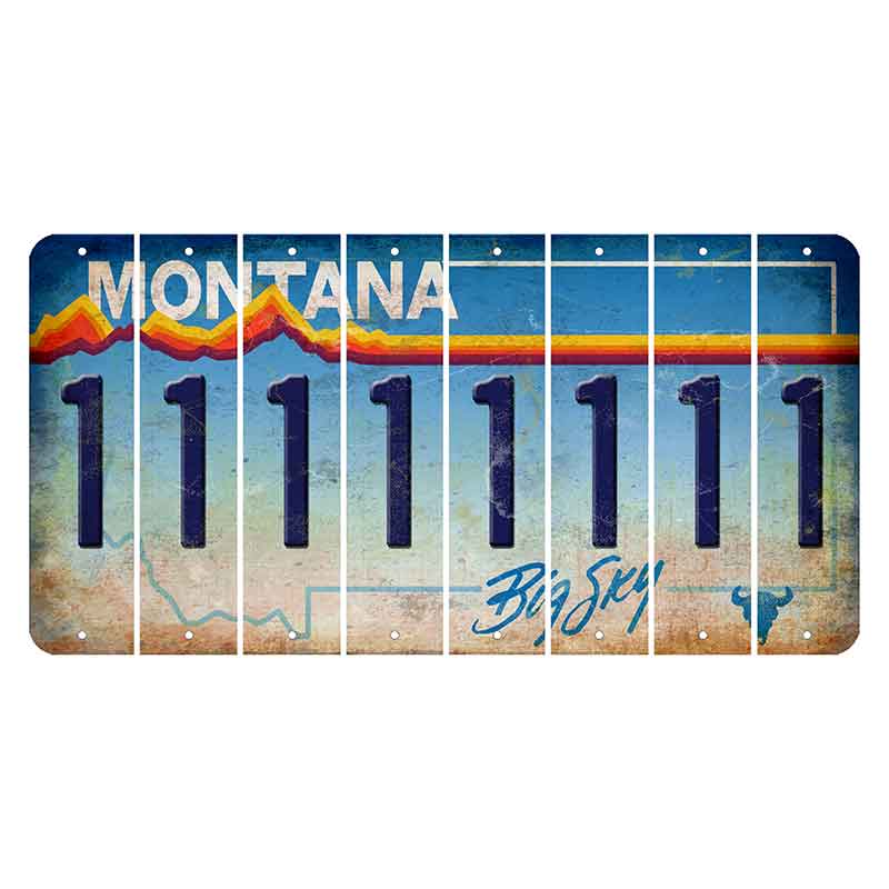 Montana Big Sky Cut License Plate Strips (Set of 8) 1
