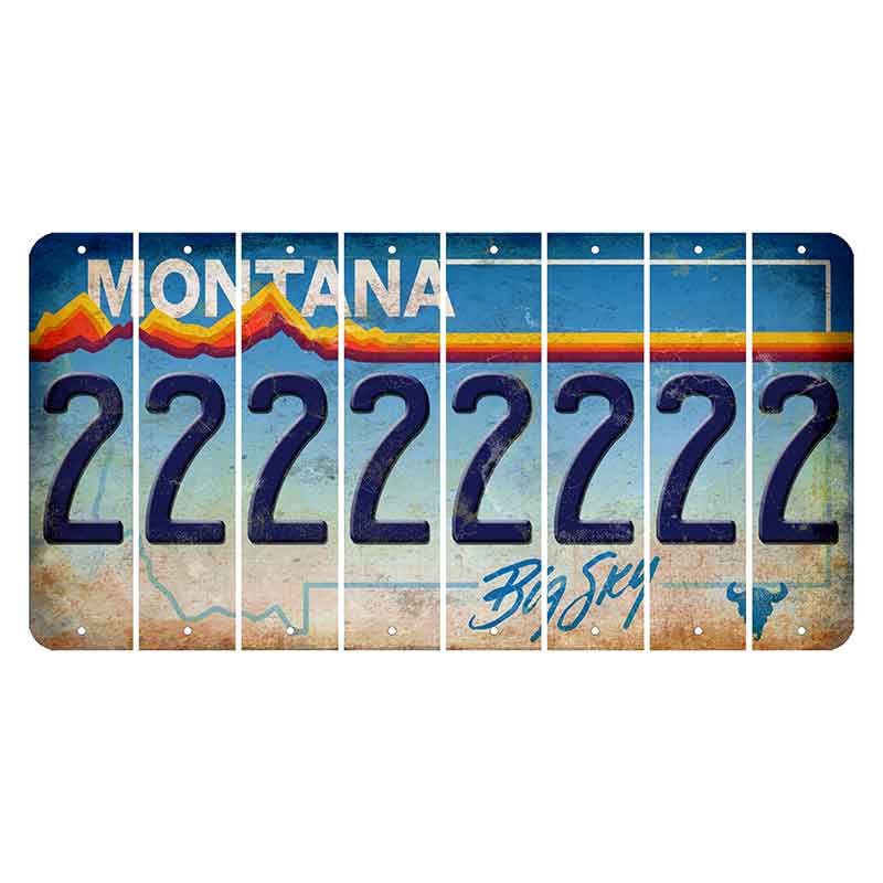 Montana Big Sky Cut License Plate Strips (Set of 8) 2