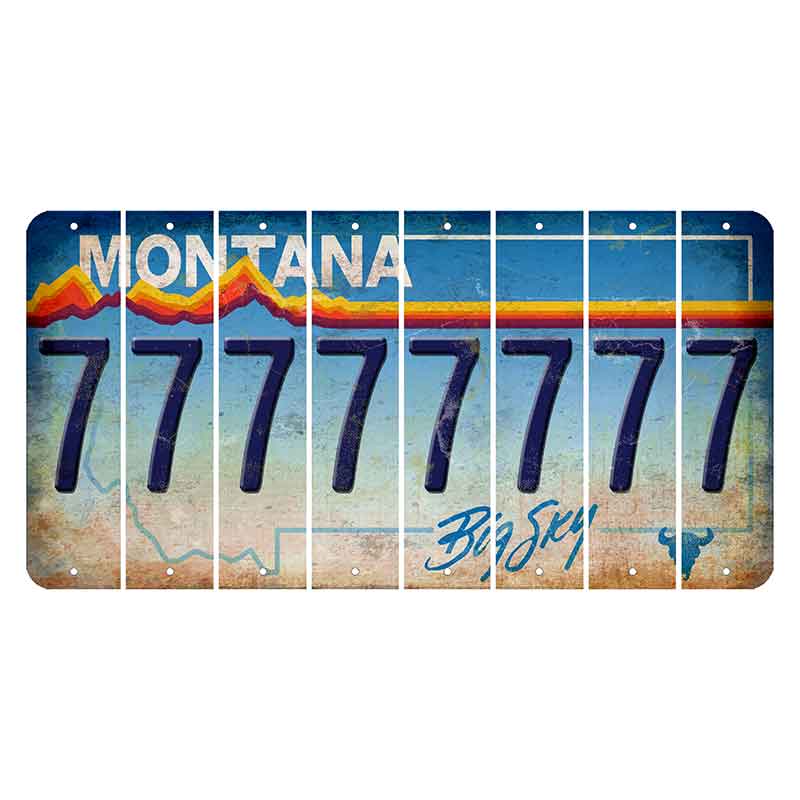 Montana Big Sky Cut License Plate Strips (Set of 8) 7