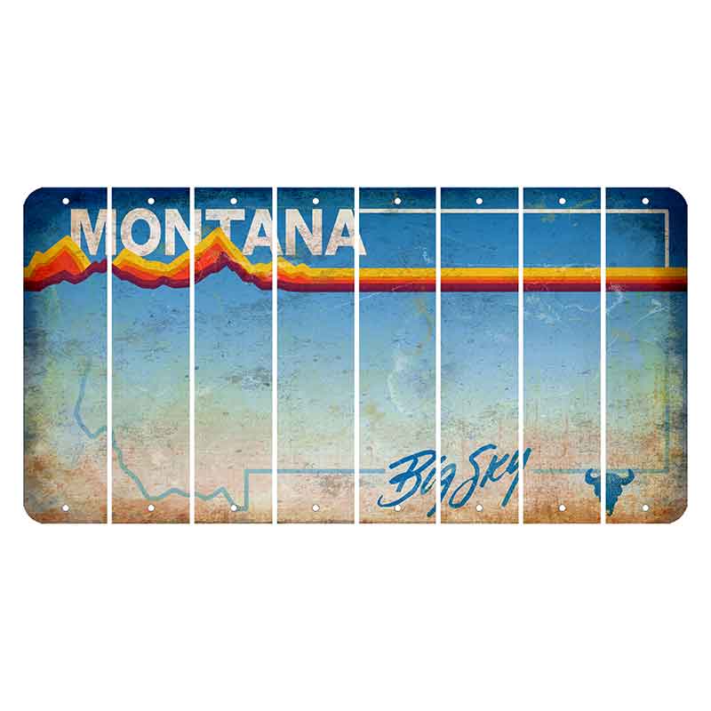 Montana Big Sky Cut License Plate Strips (Set of 8) Blank