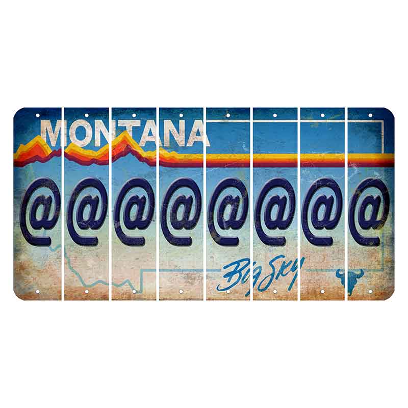 Montana Big Sky Cut License Plate Strips (Set of 8) At Sign