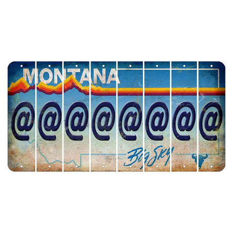 Montana Big Sky Cut License Plate Strips (Set of 8) At Sign