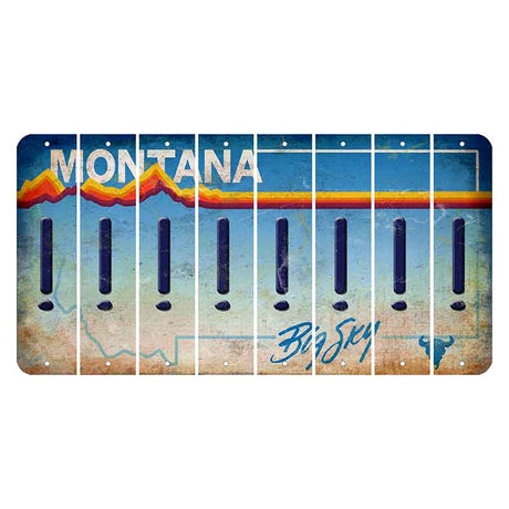 Montana Big Sky Cut License Plate Strips (Set of 8) Exclamation Point