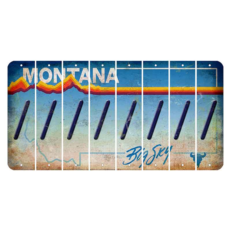 Montana Big Sky Cut License Plate Strips (Set of 8) Forward Slash