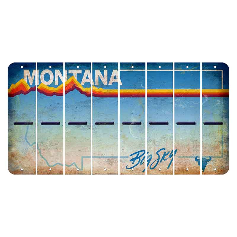 Montana Big Sky Cut License Plate Strips (Set of 8) Hyphen