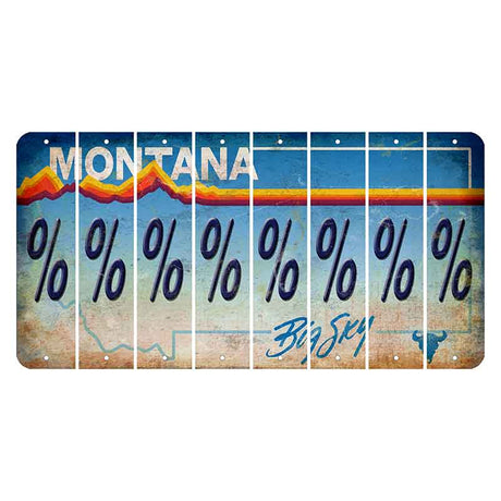 Montana Big Sky Cut License Plate Strips (Set of 8) Percent Sign