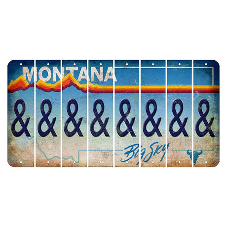 Montana Big Sky Cut License Plate Strips (Set of 8) And Sign