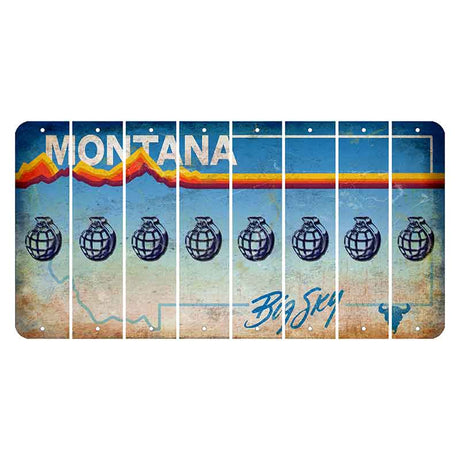 Montana Big Sky Cut License Plate Strips (Set of 8) Grenade