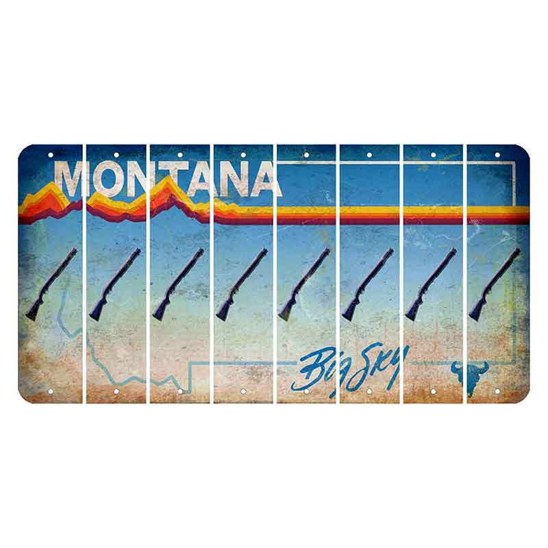 Montana Big Sky Cut License Plate Strips (Set of 8) Shotgun